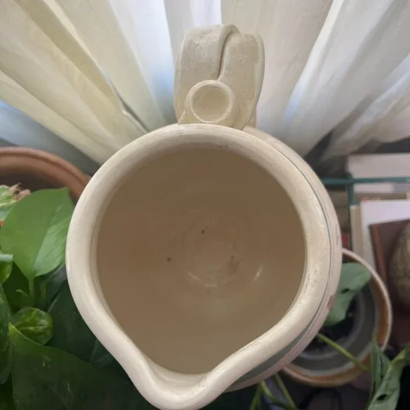 Handcrafted Ceramic Pitcher with Dog and Cactus Design - Picture 3 of 4